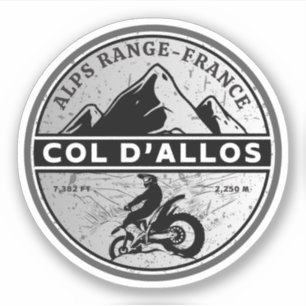 Sticker Col d'Allos, Alpes françaises, circuit moto