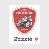 Sticker Col d'Allos, Alpes françaises motobike tour (Feuille)