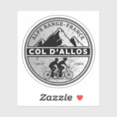 Sticker Col d'Allos, Alpes françaises vélo tour (Feuille)