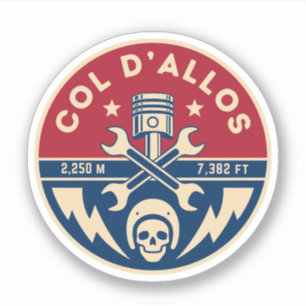 Sticker Col d'Allos, circuit moto français dans les Alpes
