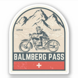 Sticker col de Balmberg circuit moto dans les alpes suisse