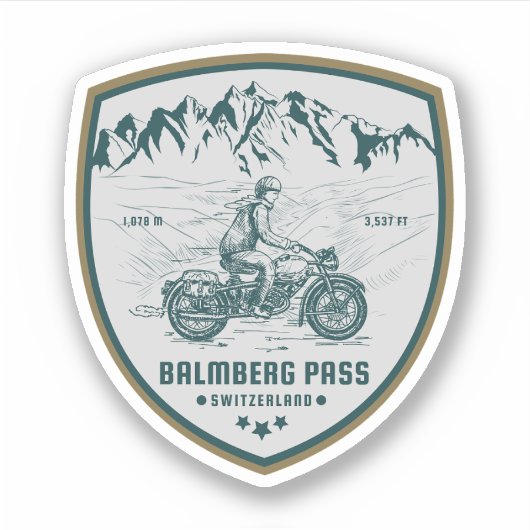 Sticker col de Balmberg circuit moto dans les alpes suisse (Devant)