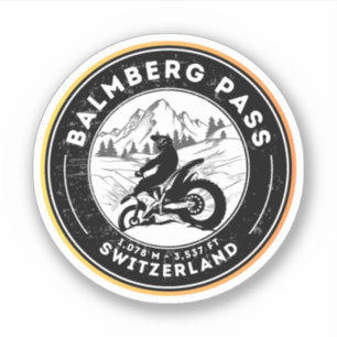 Sticker col de Balmberg circuit moto dans les alpes suisse