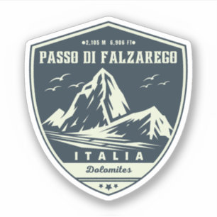 Sticker Col de Falzarego - col italien des Dolomites