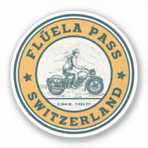 Sticker Col de Flüela circuit moto dans les Alpes suisses
