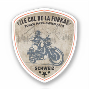 Sticker col de furka - route du col de la suisse motobik