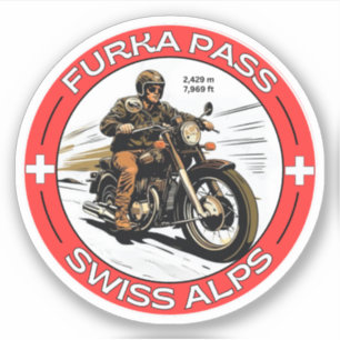 Sticker col de furka - route du col de la suisse motobik