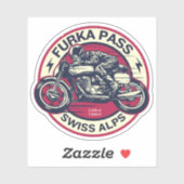 Sticker col de furka - route du col de la suisse motobik (Feuille)