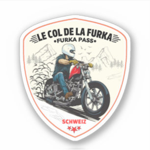 Sticker col de furka - route du col de la suisse motobik