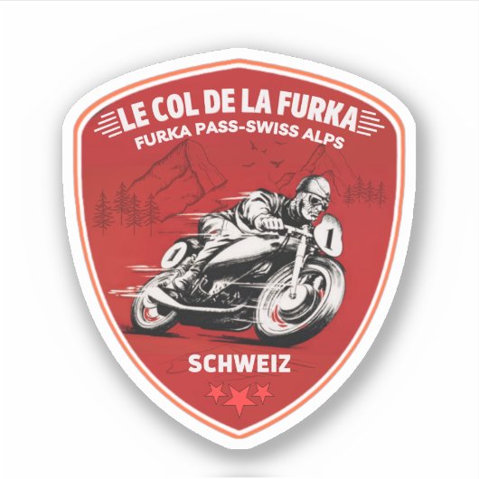 Sticker col de furka - route du col de la suisse motobik (Devant)