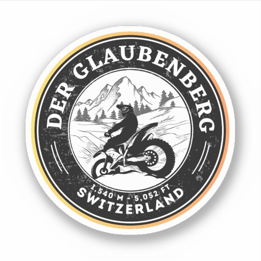 Sticker col de Glaubenberg circuit moto dans les Alpes sui (Devant)