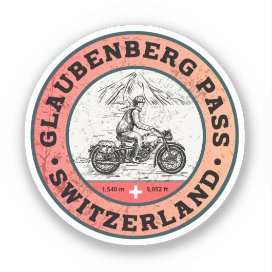 Sticker col de Glaubenberg circuit moto dans les Alpes sui (Recto)