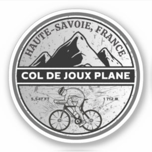 Sticker Col de Joux Plane Français Alpes visite à vélo