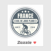 Sticker Col de Joux Plane Français Alpes visite à vélo (Feuille)