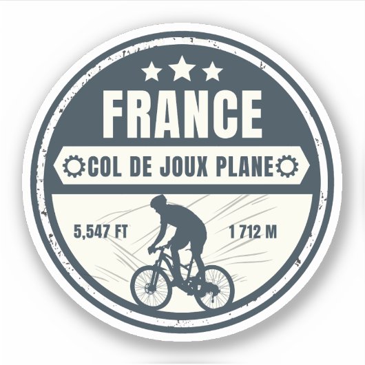 Sticker Col de Joux Plane Français Alpes visite à vélo (Devant)