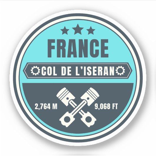 Sticker Col de l’Iseran français Alpes motobike tour (Devant)