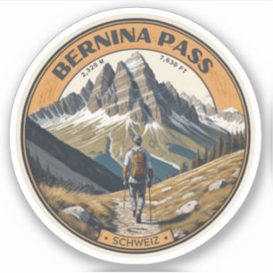 Sticker col de la Bernina Suisse extérieur col de montagne