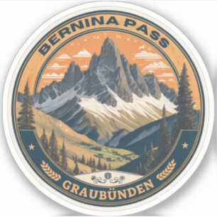 Sticker col de la Bernina Suisse extérieur col de montagne