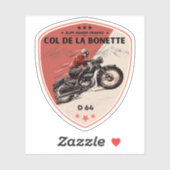 Sticker Col de la Bonette français Alpes motobike tour (Feuille)