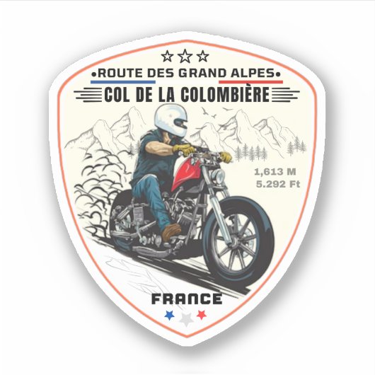Sticker col de la colombiere, alpes françaises (Devant)
