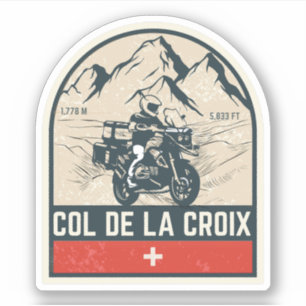 Sticker Col de la Croix tour en moto alpes suisses