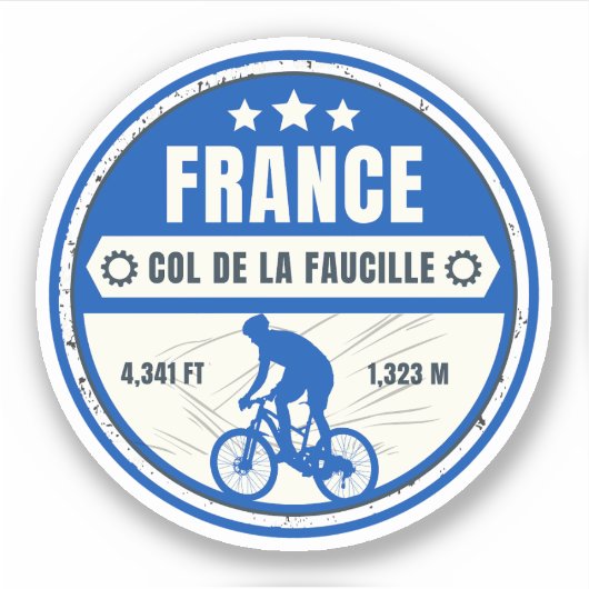 Sticker Col de la Faucille Français Alpes visite à vélo (Devant)