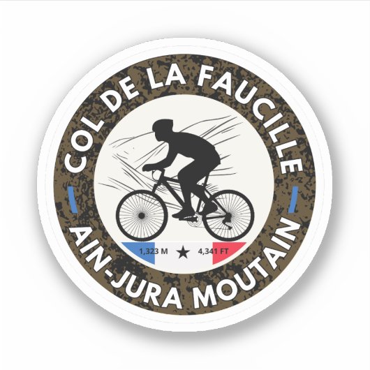 Sticker Col de la Faucille Français Alpes visite à vélo (Devant)