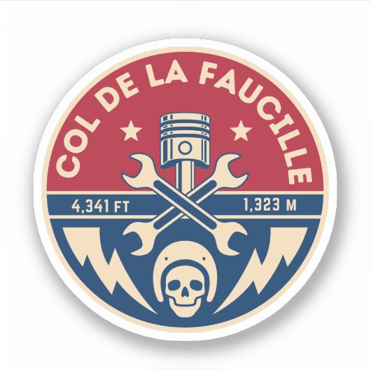 Sticker Col de la Faucille Français Alpes visite à vélo (Devant)
