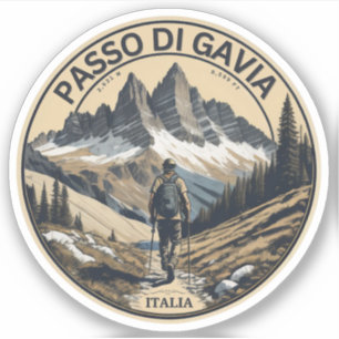 Sticker col de la gavia col brescia Alpes italiennes