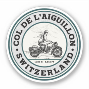 Sticker Col de l'Aiguillon circuit moto dans les Alpes sui