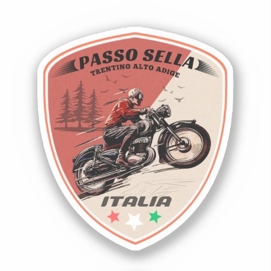 Sticker col de Sella motos montagnes italiennes (Recto)