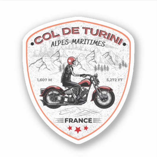 Sticker Col de turini, Alpes Maritimes (Devant)