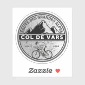 Sticker Col de Vars Français Alpes visite à vélo (Feuille)