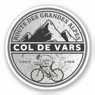 Sticker Col de Vars Français Alpes visite à vélo
