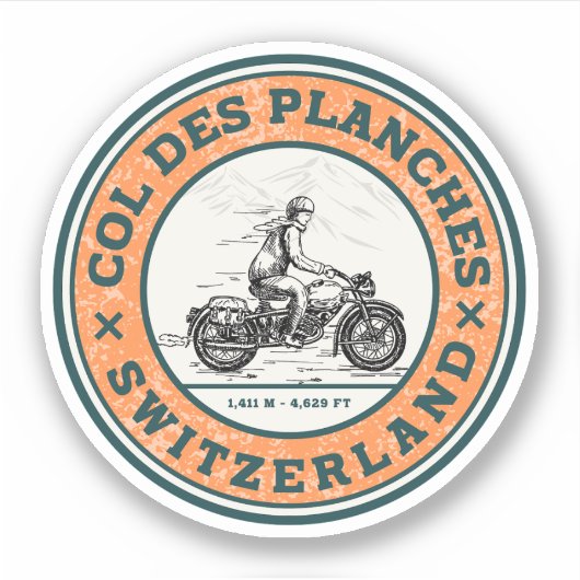 Sticker Col des Planches tour en moto suisse alpes (Devant)