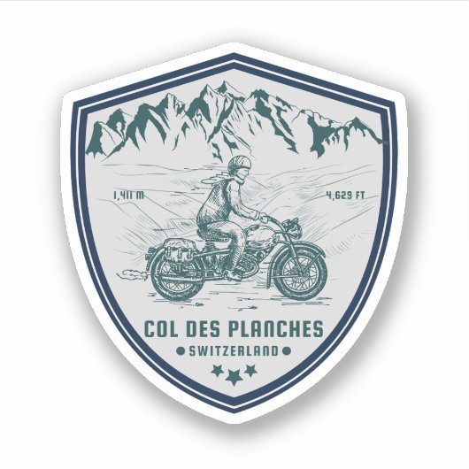 Sticker Col des Planches tour en moto suisse alpes (Devant)
