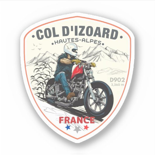 Sticker Col d'Izoard D 902 Massif du Queyras (Devant)