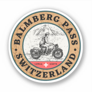 Sticker Col du Balmberg circuit moto dans les Alpes suisse