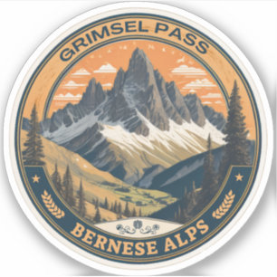 Sticker Col du Grimsel : route alpine de randonnée en Suis