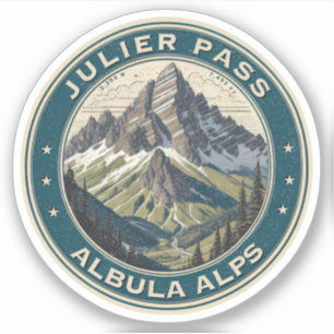 Sticker Col du Julier, virages en épingle à cheveux dans l