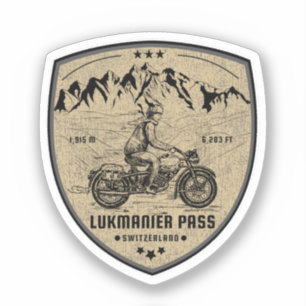 Sticker Col du Lukmanier circuit moto dans les Alpes suiss