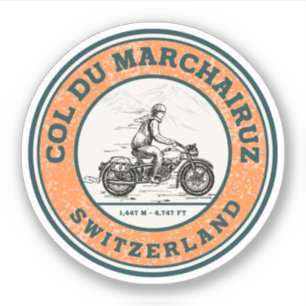 Sticker Col du Marchairuz circuit moto dans les Alpes suis