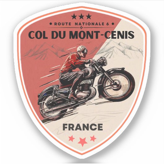 Sticker Col du Mont Cenis Massif français Moto alpine (Devant)