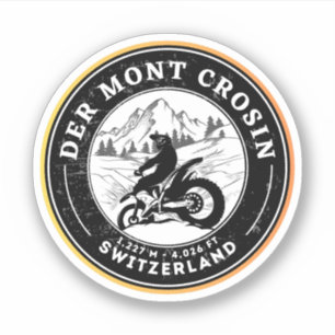 Sticker Col du Mont Crosin circuit moto dans les Alpes sui