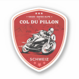 Sticker Col du Pillon circuit moto dans les Alpes suisses