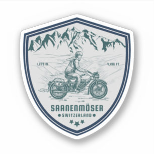 Sticker Col du Saanenmöser circuit moto dans les Alpes sui