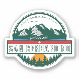 Sticker Col du San Bernardino à moto apls suisses