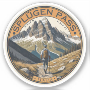 Sticker Col du Splügen montagne Lepontine Alpes italiennes