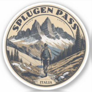 Sticker Col du Splügen montagne Lepontine Alpes italiennes