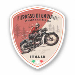 Sticker Col du Splügen montagnes italiennes suisses moto
